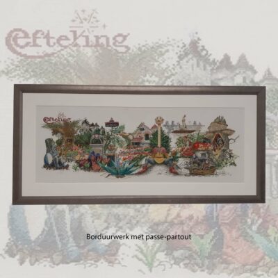 Borduurwerk met Efteling-motief ingelijst