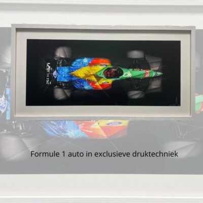 Formule 1-modelauto ingelijst als 3D-object